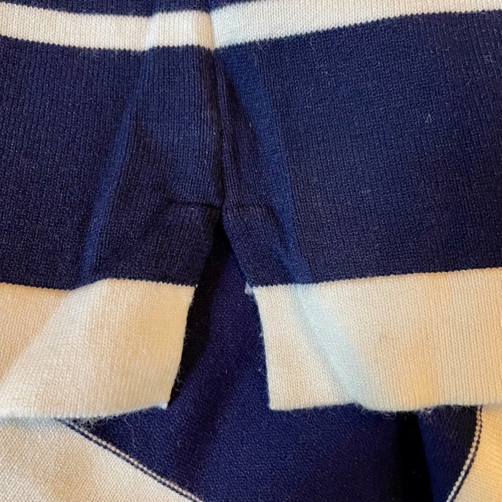 Women Zara Knit Navy blue and white Top size S in Very Good Condition - Picture 7 of 7